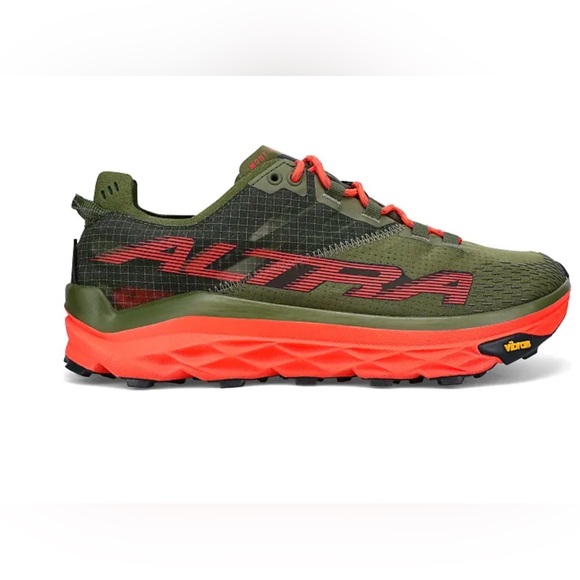 Altra Mont Blanc Men\'s Olive Green Trail Shoe Bright Orange Sneakers Size 12 main image 5